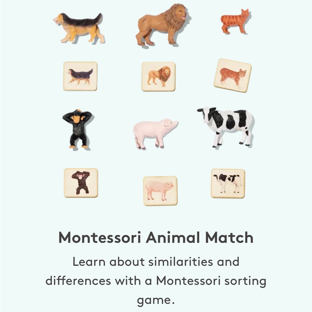 Lovevery Montessori Animal Match & Drawstring Bag